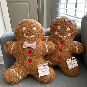 Target Gingerbread Pillow SET - boy and girl